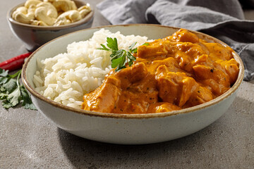 bowl of Chicken Tikka Masala with Rice