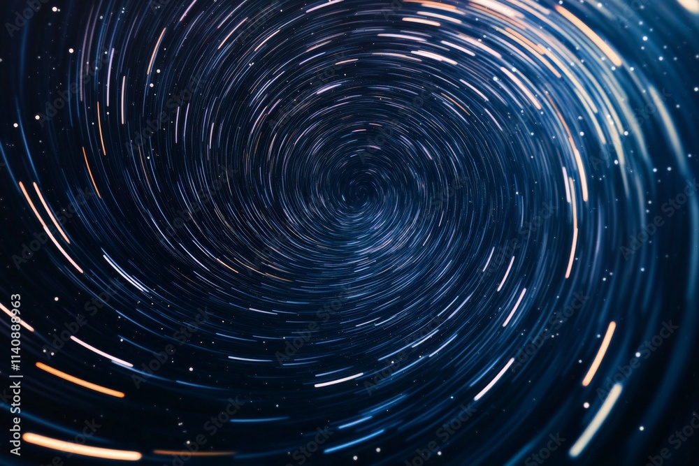 Poster A captivating deep blue vortex spiraling into a focused point, creating a sense of motion and depth, emphasizing the mystery of space and abstract art forms.
