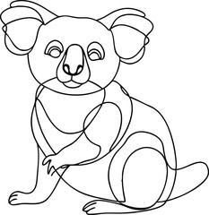 Cute koala animal silhouette vector cartoon illustration wildlife concept