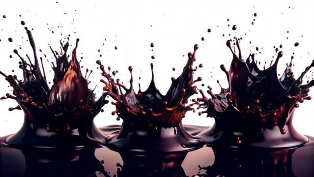 set of   red and black paint splash isolated on white background as transparent. PNG.AI GENERATED