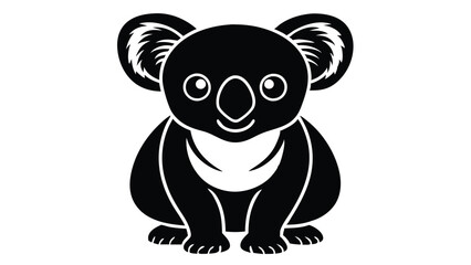 Cute koala animal silhouette vector cartoon illustration wildlife concept