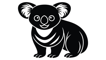 Cute koala animal silhouette vector cartoon illustration wildlife concept © Deecurve