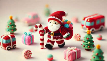 Charming Knitted Santa Claus - Festive Handmade Christmas Decor