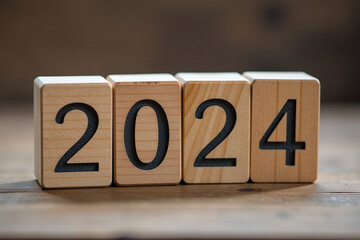 wooden cube announces new year
