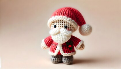 Charming Knitted Santa Claus - Festive Handmade Christmas Decor