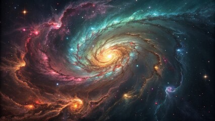 Cosmic Swirl Digital Painting of a Spiral Galaxy, Nebula, Stars, Space Art, Astronomy, Galaxy Space, Nebula