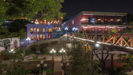 Illuminated Bridge of Sighs night timelapse hyperlapse.