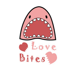 Shark head with typography