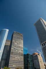 Obraz premium Stunning Lower Manhattan Skyline, Featuring NYC's Famous Skyscrapers and Architecture