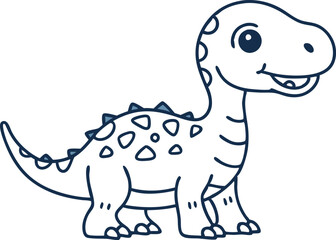 Dinosaur line art vector for coloring book page