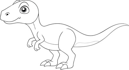 Dinosaur line art vector for coloring book page