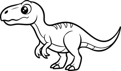 Dinosaur line art vector for coloring book page