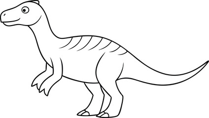 Dinosaur line art vector for coloring book page