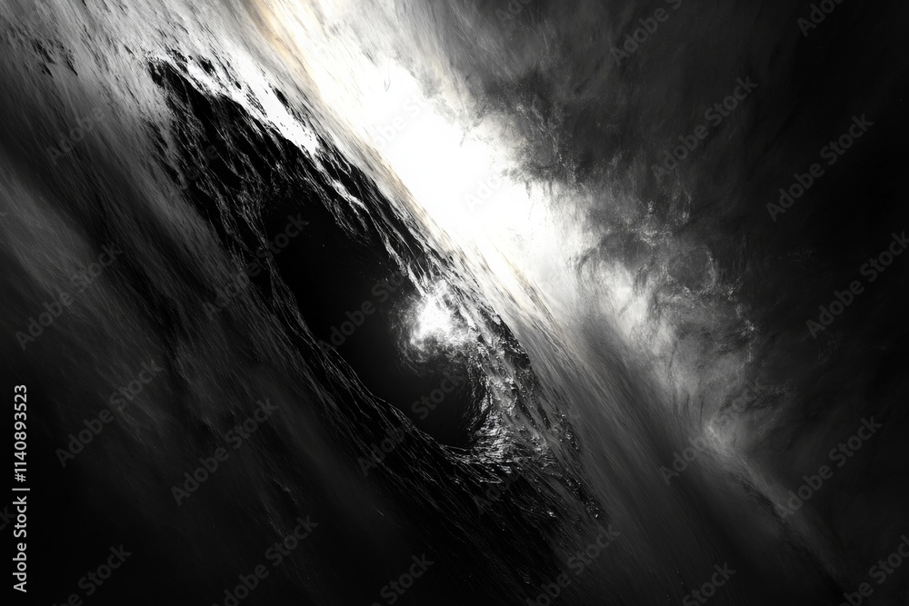 Aufkleber this captivating image features a swirling black and white abstract scene that evokes emotions of my