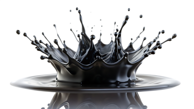black paint splash isolated on white background as transparent. PNG.AI GENERATED