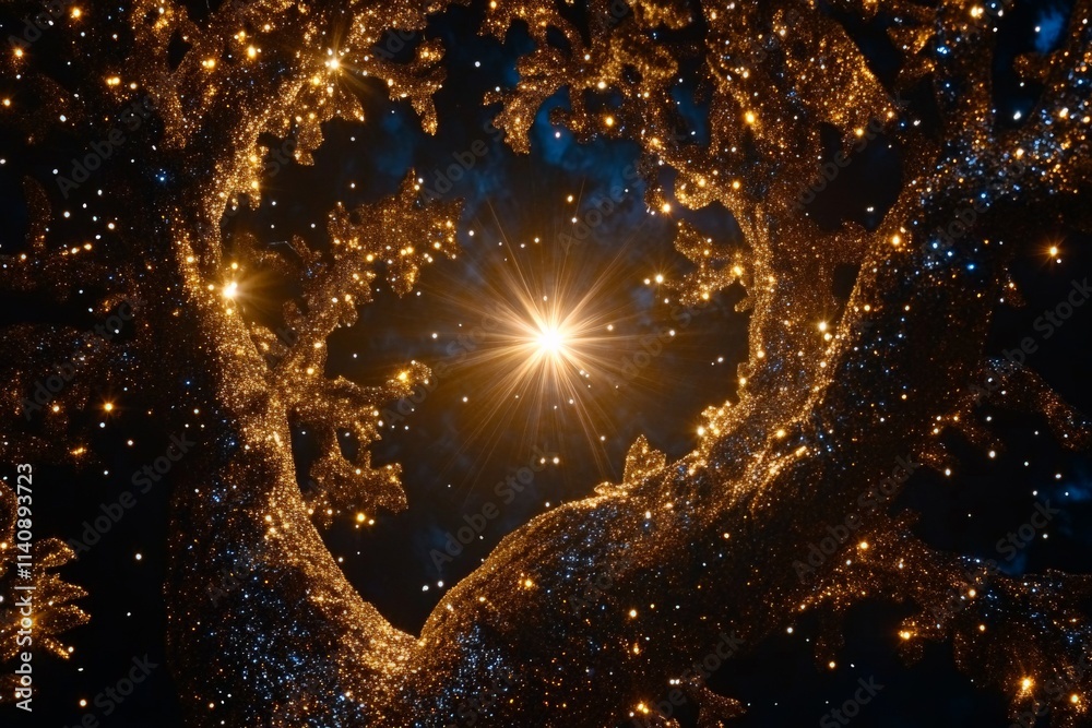Poster This stunning cosmic image portrays a mesmerizing landscape filled with stars and sparkling elements that ignite a sense of wonder and exploration of the vast universe.