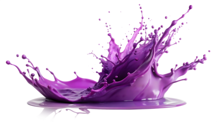 purple paint splash isolated on white background as transparent. PNG.AI GENERATED