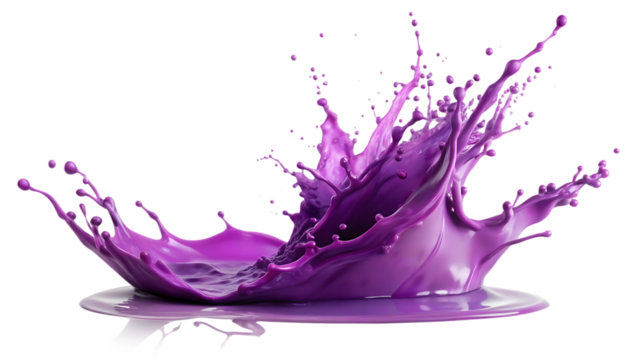purple paint splash isolated on white background as transparent. PNG.AI GENERATED