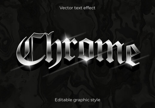 Silver Metallic Gothic Chrome Shiny 3D Text Effect