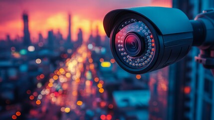 Exploring the benefits of edge computing in urban surveillance at sunset in a bustling city