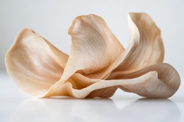 This image captures the delicate beauty of beige petals, showcasing their intricate textures and elegant curves against a clean background for a serene aesthetic.