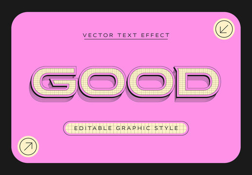 Layered Grid Extruded Retro Text Effect