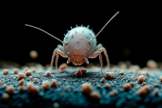 Booklouse (Psocoptera) on Granular Surface
