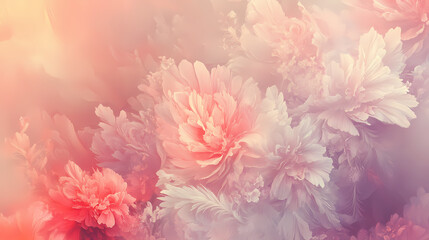 Fototapeta premium Vintage wallpaper with a fantasy botanical flower bunch intricate and charming floral print motif, soft pastel colors generative ai design. Floral. Illustration