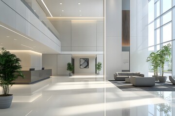 Fototapeta premium Modern Business Hub: Open Space with Clean Lines