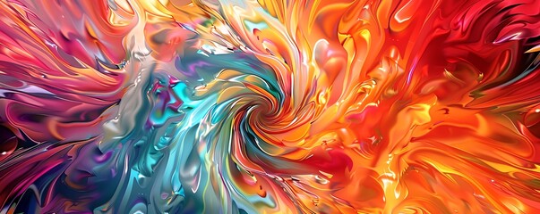 An explosion of swirling multi-colored patterns, creating an eye-catching and vibrant background.