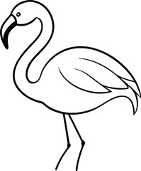 flamingo line art vector