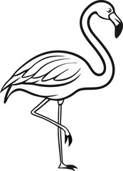 flamingo line art vector
