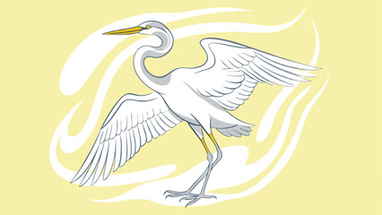 Heron, continuous line drawing, small tattoo, print for clothes and logo design, emblem or logo design