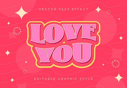 Outline Wavy Valentines Text Effect