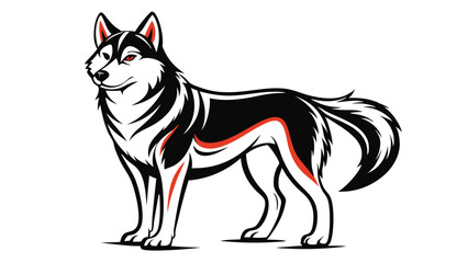 Husky, dog, husky figure, various poses