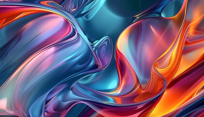 Dynamic digital artwork showcasing fluid shapes and vibrant gradients intersecting in a mesmerizing display of modern artistry.