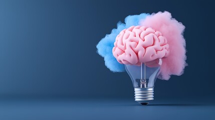 Mind Enhance: Vibrant Lightbulb Surrounded by Books and Supplies - Educational Theme