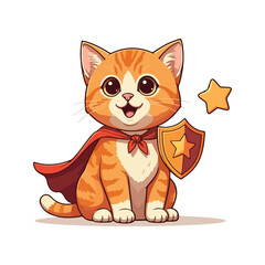 Cute Cat Cartoon Vector Icon Illustration. Animal Nature Icon Concept Isolated Flat Cartoon Style