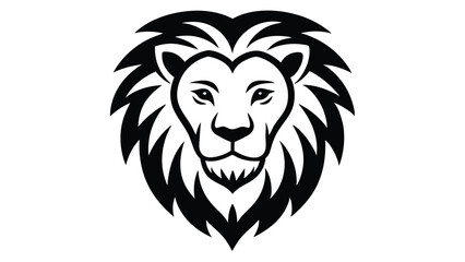 Lion Face line art Vector Illustration Black