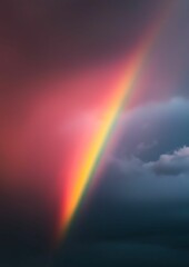 Rainbow After the Storm: A vibrant rainbow arches across a dramatic, moody sky, a symbol of hope and renewal after a storm.  The colors are rich and saturated, creating a breathtaking scene.