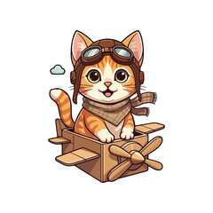 Cute Cat Cartoon Vector Icon Illustration. Animal Nature Icon Concept Isolated Flat Cartoon Style