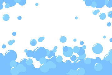 Soap foam bubbles suds framing shower gel, shampoo, shaving, mousse illustration