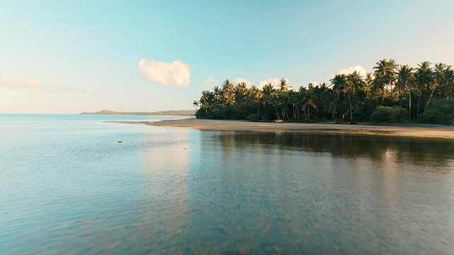 Fast Zoom In Remote Island Beach in the Philippines