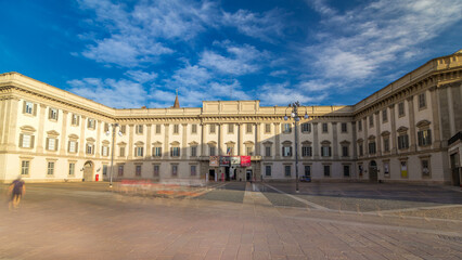 The Royal Palace of Milan timelapse hyperlapse. Milan, Italy