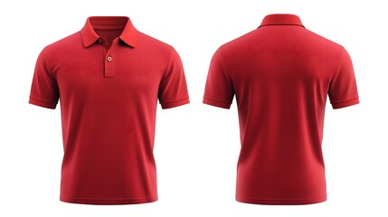 Red polo shirt showing front and back views