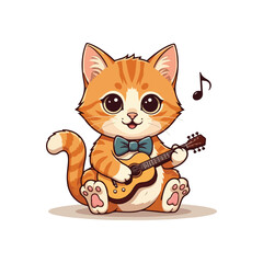 Cute Cat Cartoon Vector Icon Illustration. Animal Nature Icon Concept Isolated Flat Cartoon Style