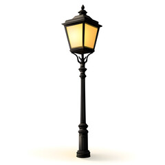 vector image of a New York City streetlight, realism, white background