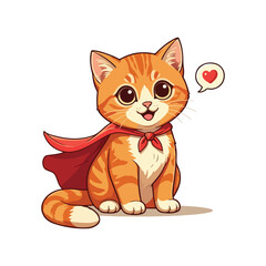 Cute Cat Cartoon Vector Icon Illustration. Animal Nature Icon Concept Isolated Flat Cartoon Style