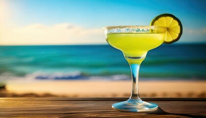 margarita cocktail on the beach celebrating national margarita day