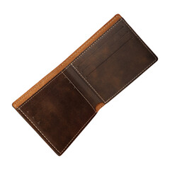 Colorful leather man wallet. isolated white background.